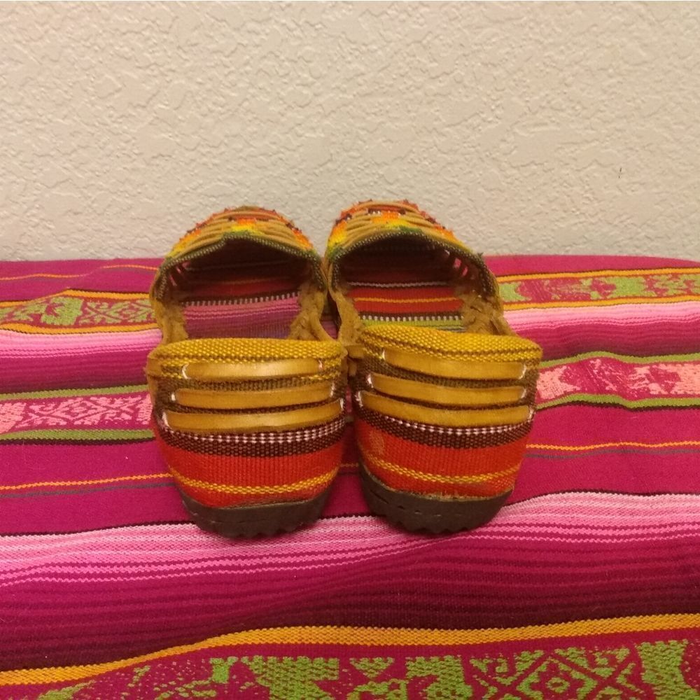 NEW Guatemalan Handmade Leather Boho Bohemian Hippie Shoes Flats Size 7 - Picture 3 of 10